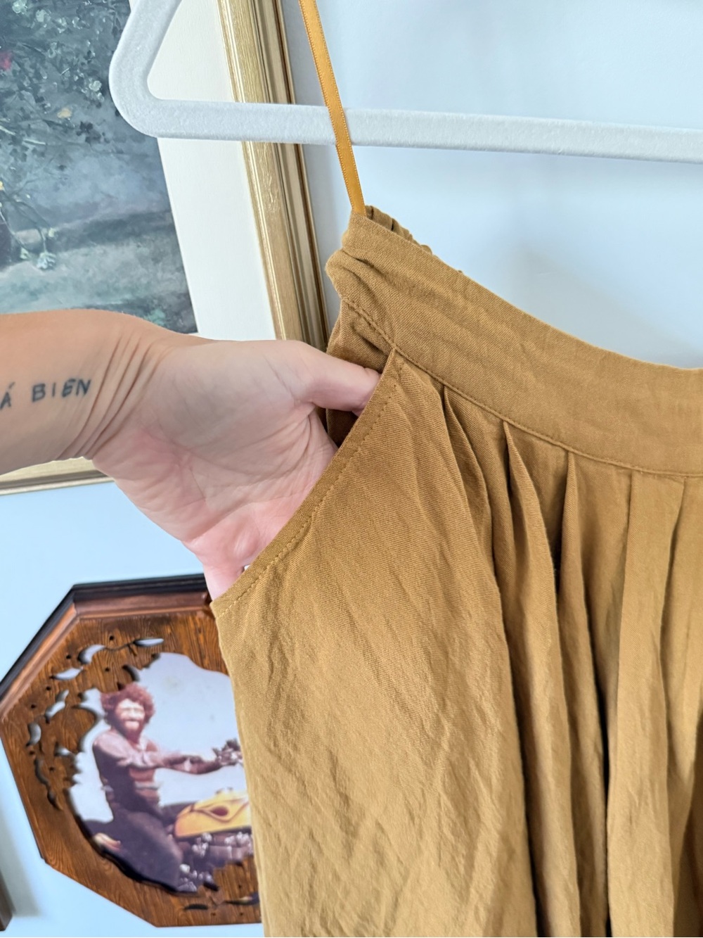 MABLE Mustard Layered Set, Top and Skirt - Picture 4 of 6